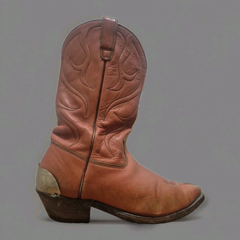 Vintage Stewart Handmade Leather Boots Woman's Size 10.5B Cowgirl Western 1977